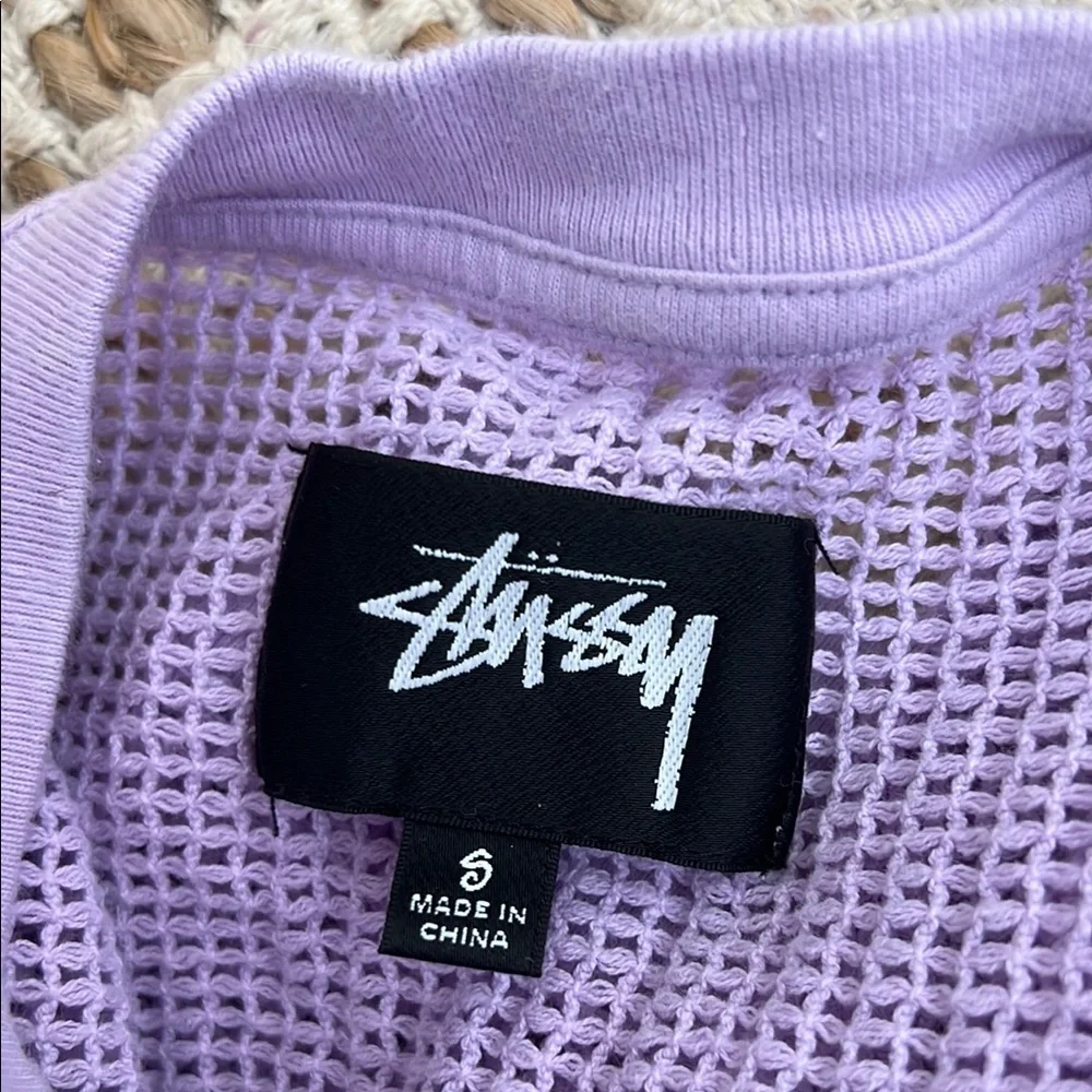 Stussy Cotton Mesh Crew Lilac Top - Picture 5 of 6